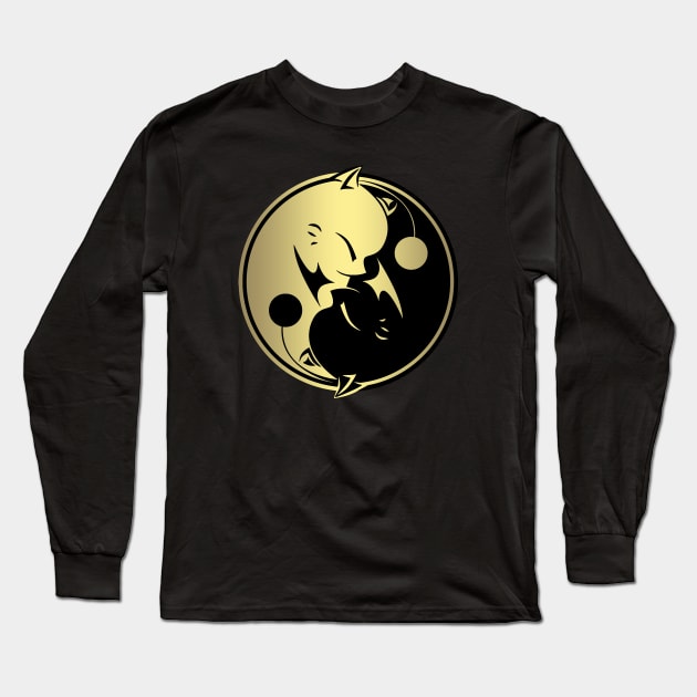 Moogle Gold Yin Yang Long Sleeve T-Shirt by Rikudou